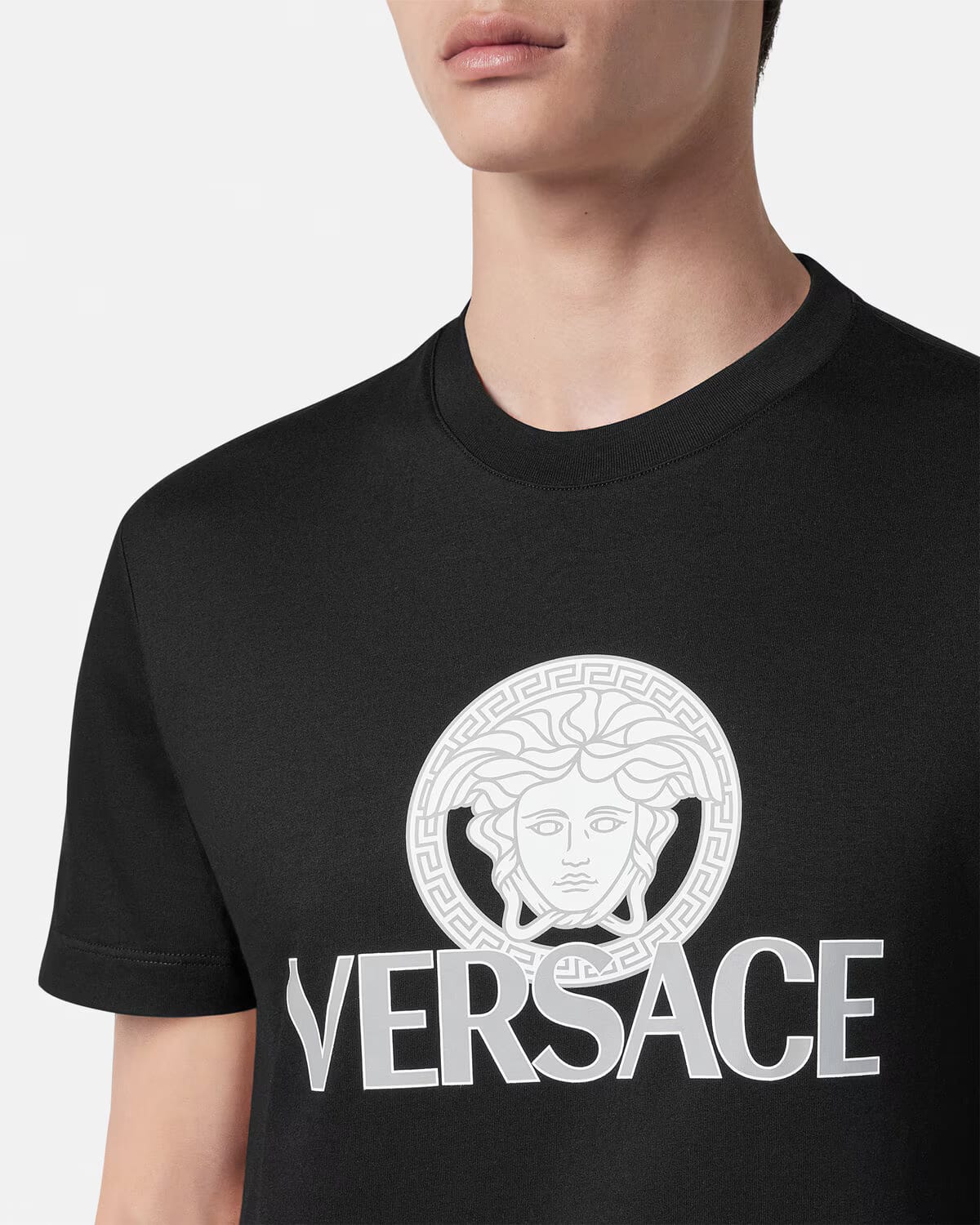 Versace Black Tshirt (White Print)