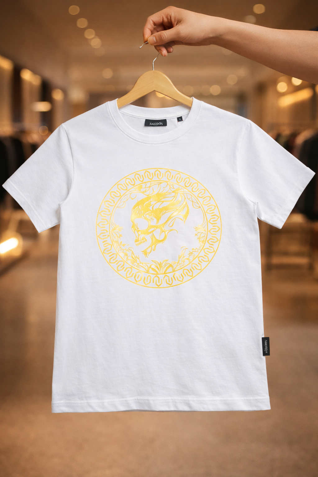 Metallic Gold Foil Signature Coin T-Shirt