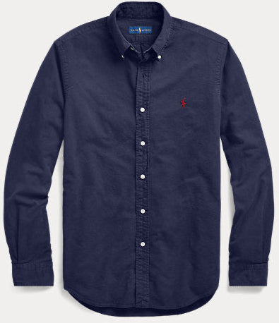 Navy Oxford shirt Red Logo