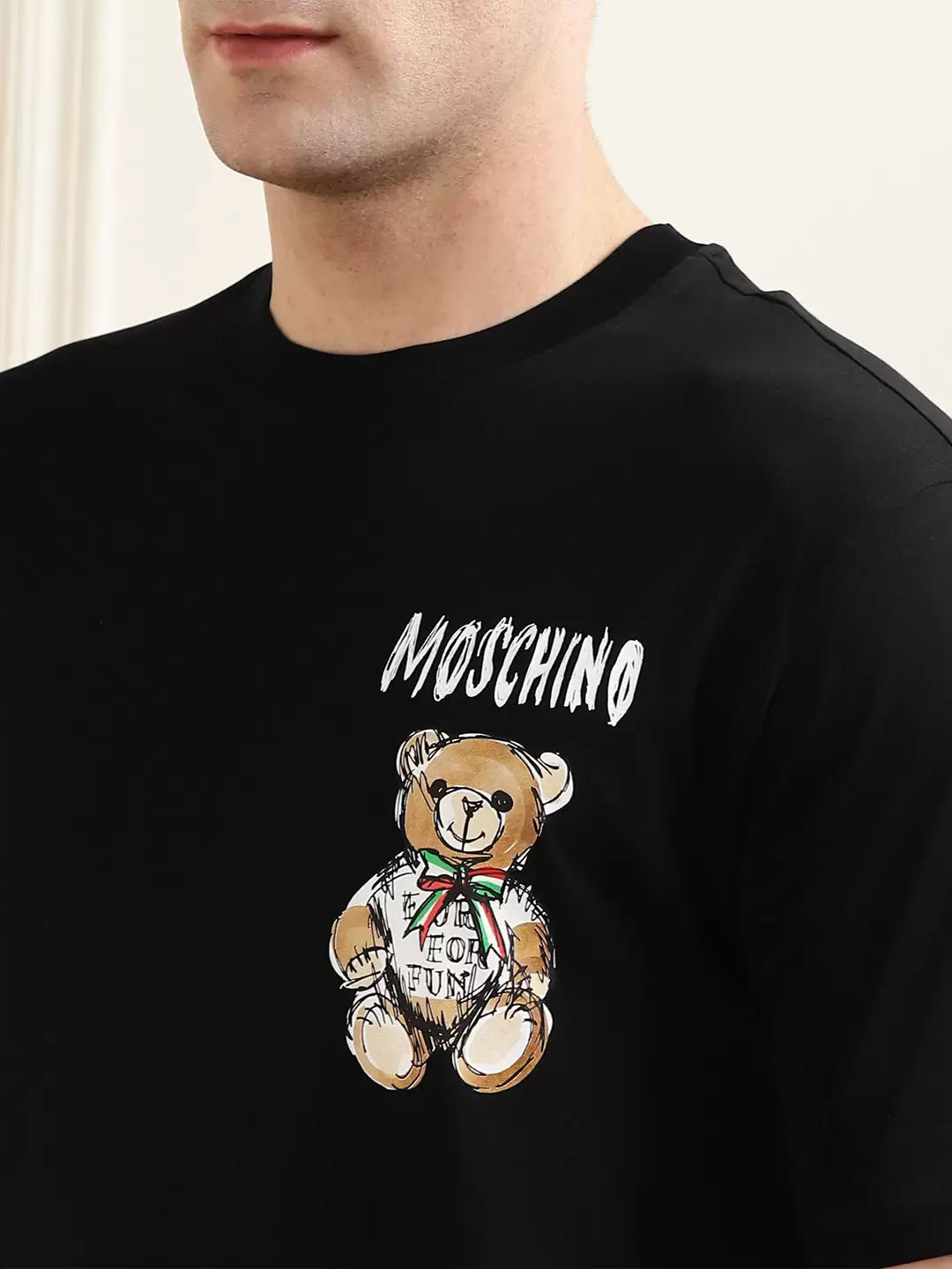 Moschino Drawn Black Teddy Tshirt