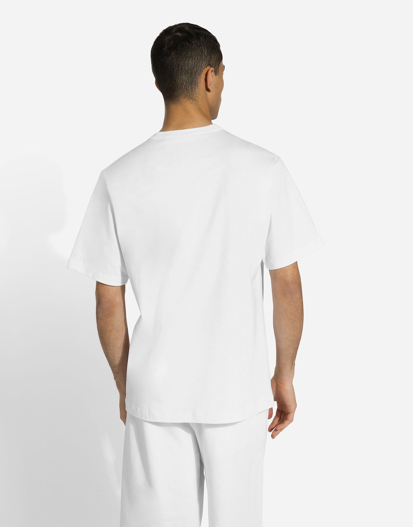 D&G White Tshirt (Green Leather Badge)