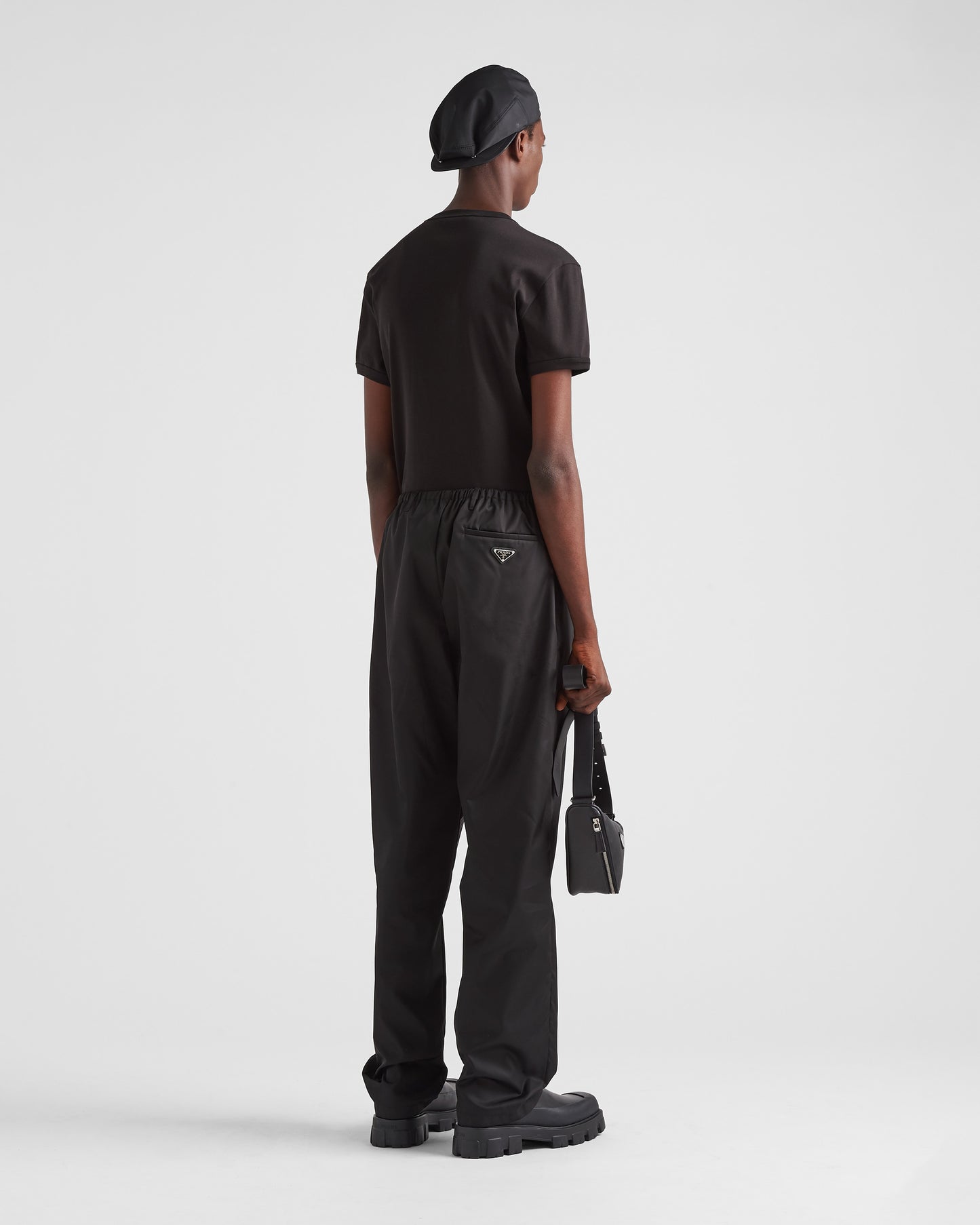 Prada Black Tshirt Metal badge