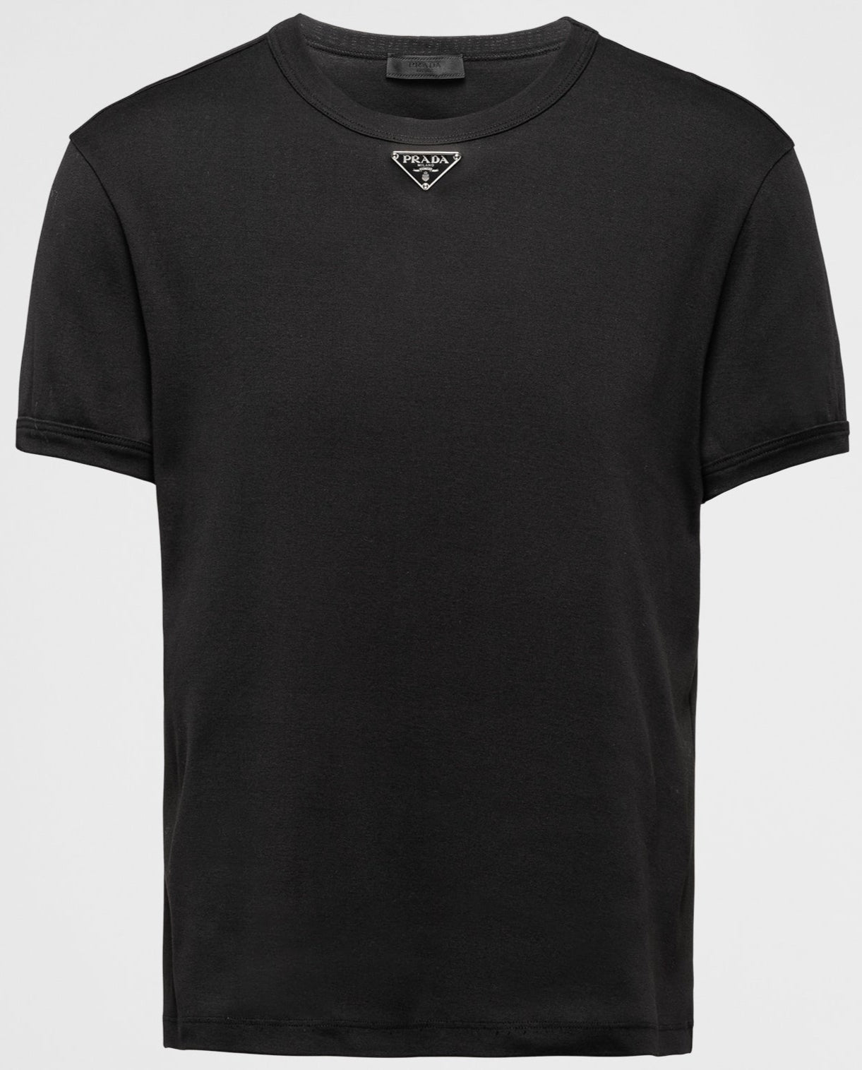 Prada Black Tshirt Metal badge