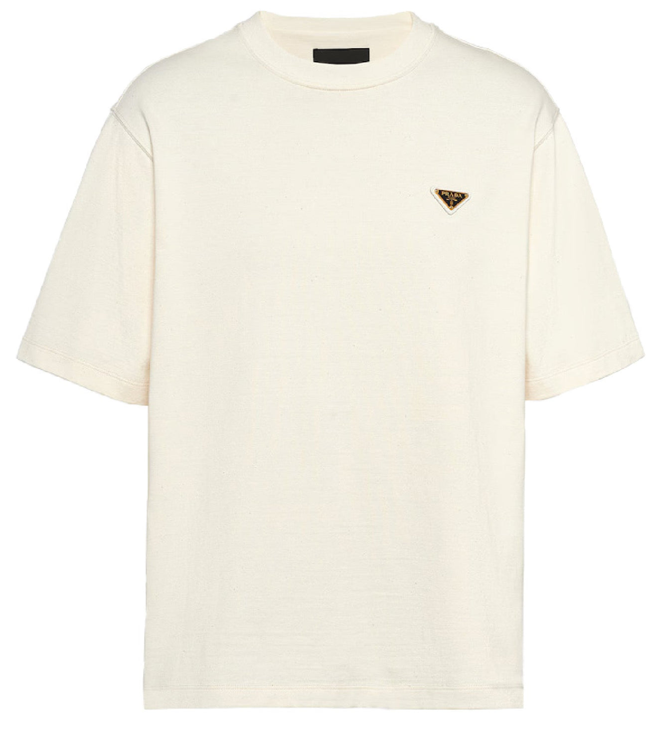 Prada White Tshirt Metal badge