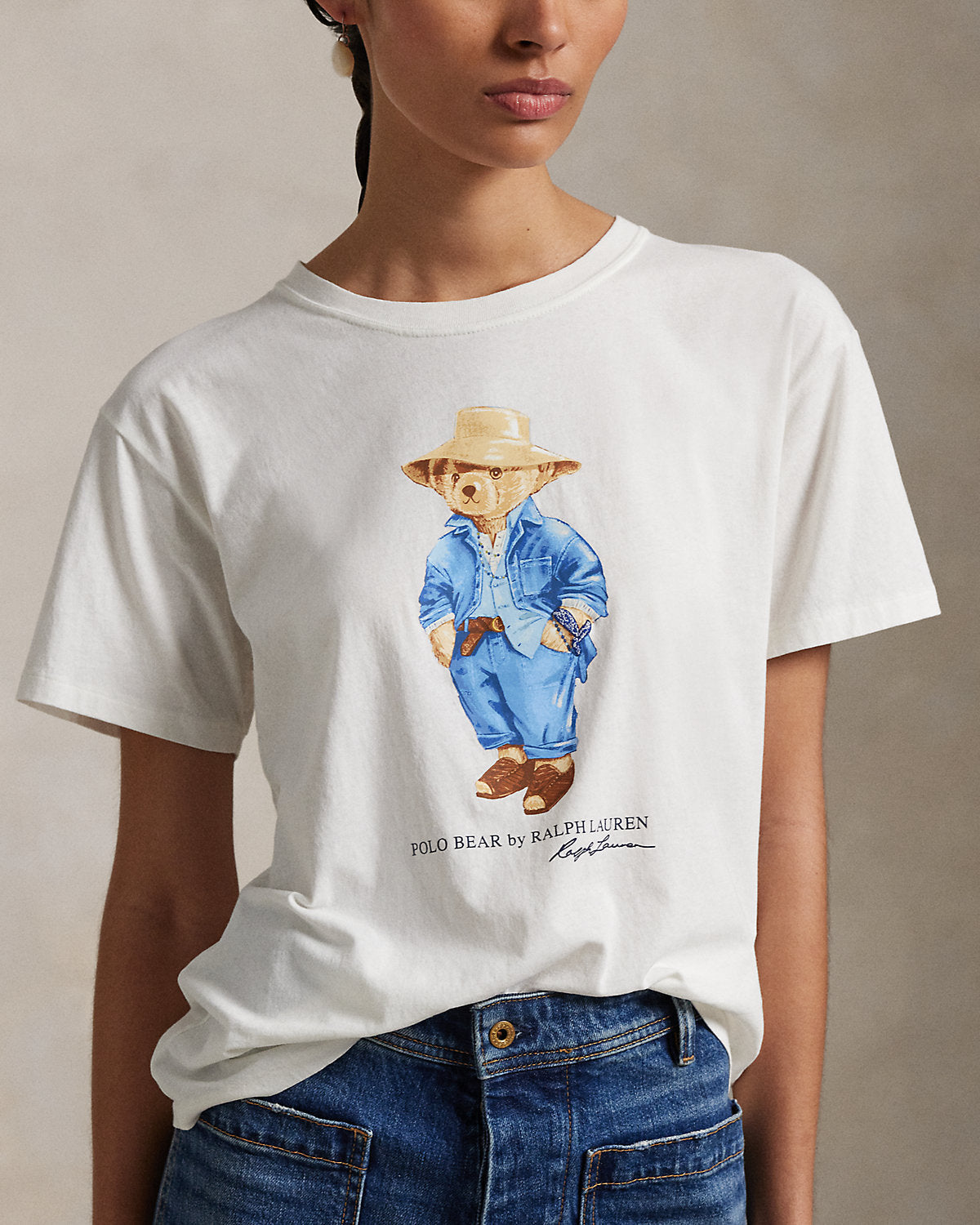 Women Teddy Bear Tshirt White Blue Jacket Cap