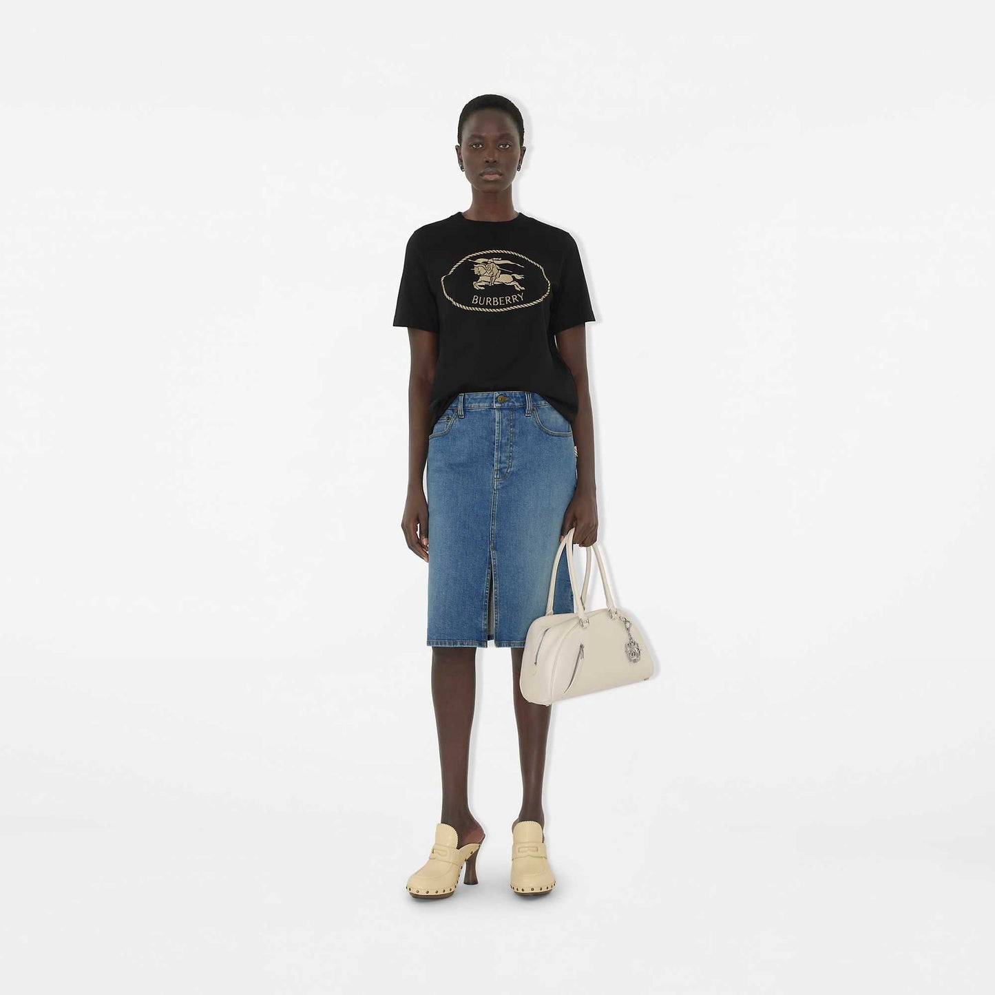 Women BURBERRY BLACK T-SHIRT