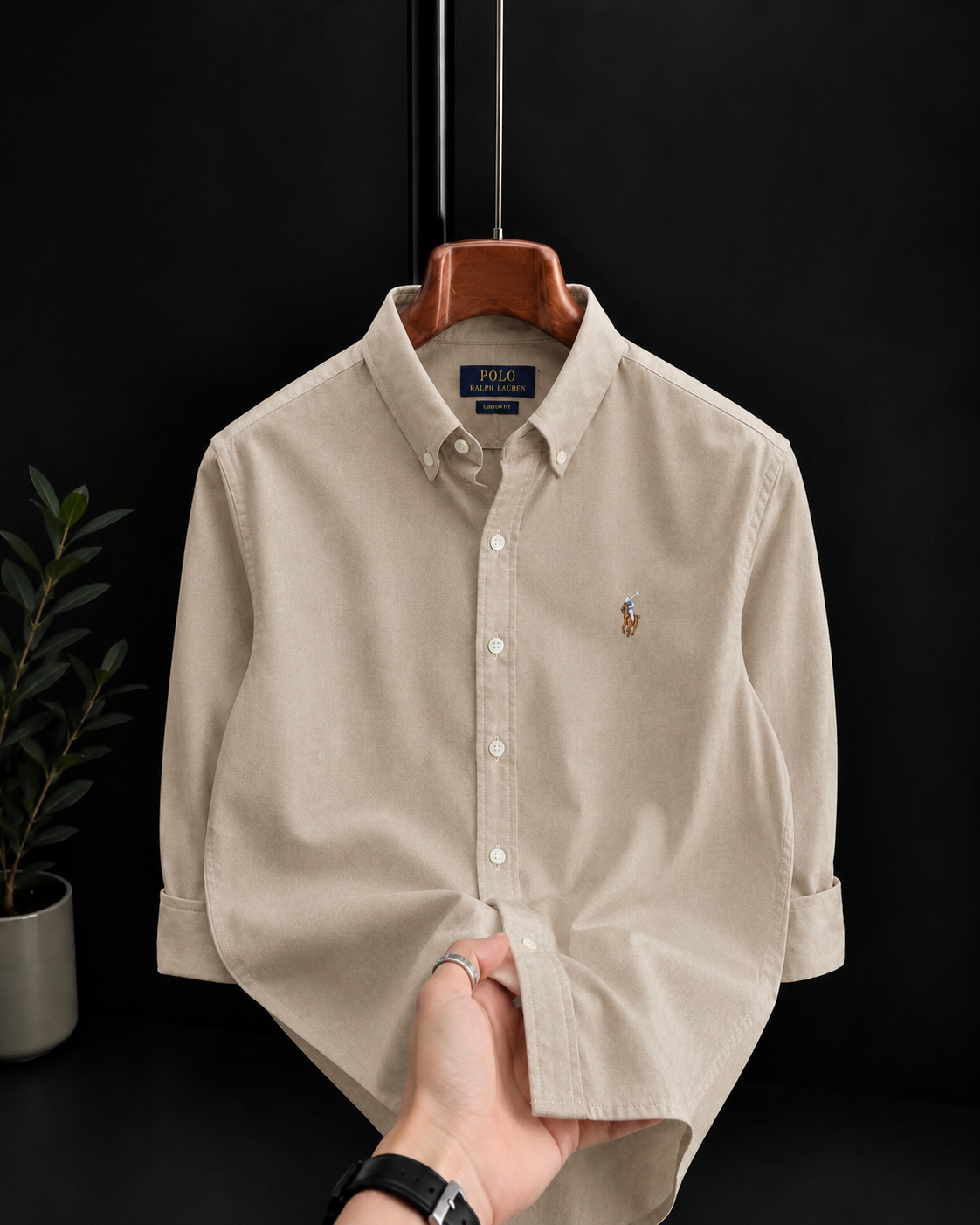 Tan Oxford Shirt (Multi Logo)
