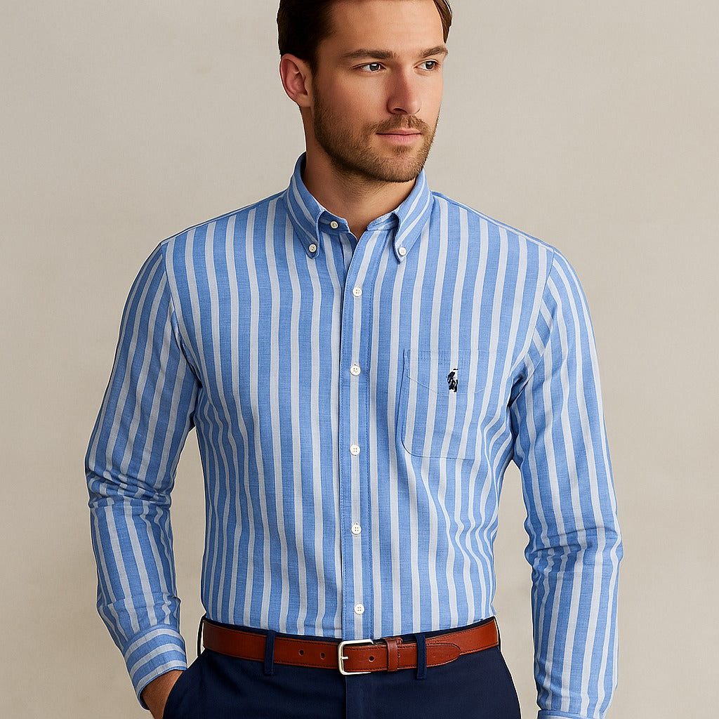 RL Shirt Blue Stripes (With Pocket)