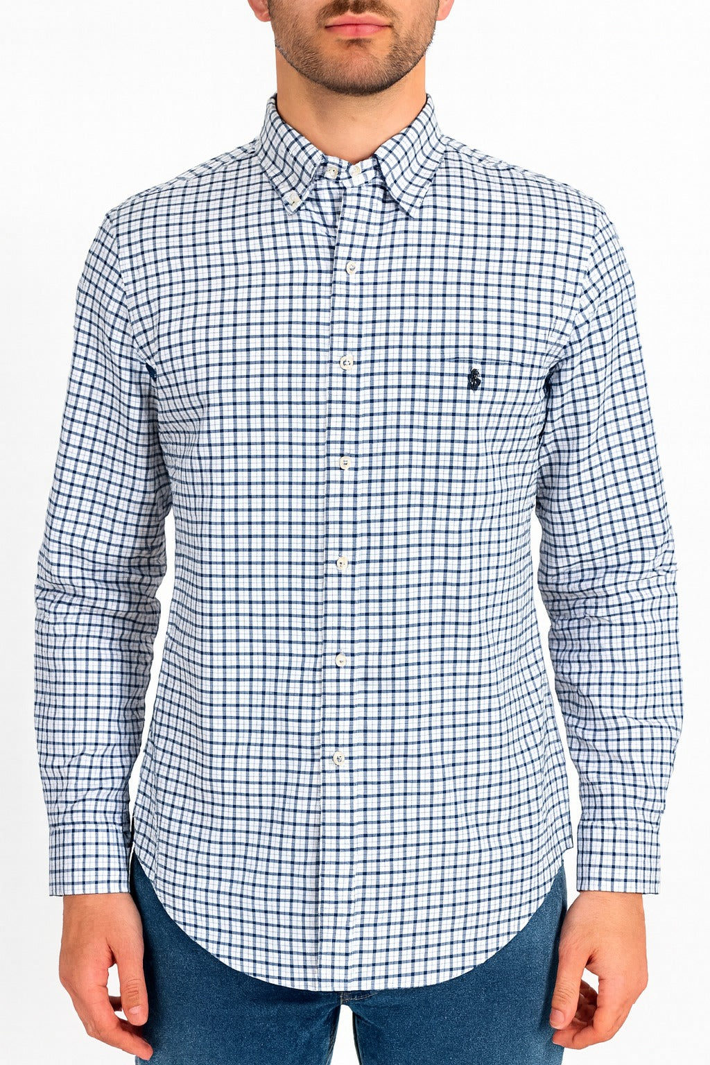 RL Shirt Brown Small Checks (With Pocket)
