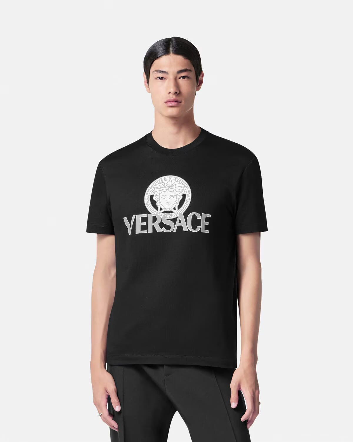 Versace Black Tshirt (White Print)