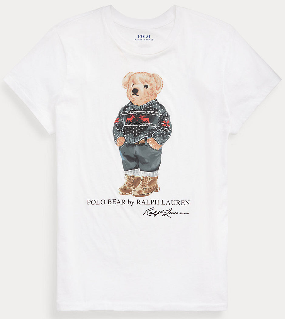 Women TEDDY BEAR T-SHIRT White Christmas sweater