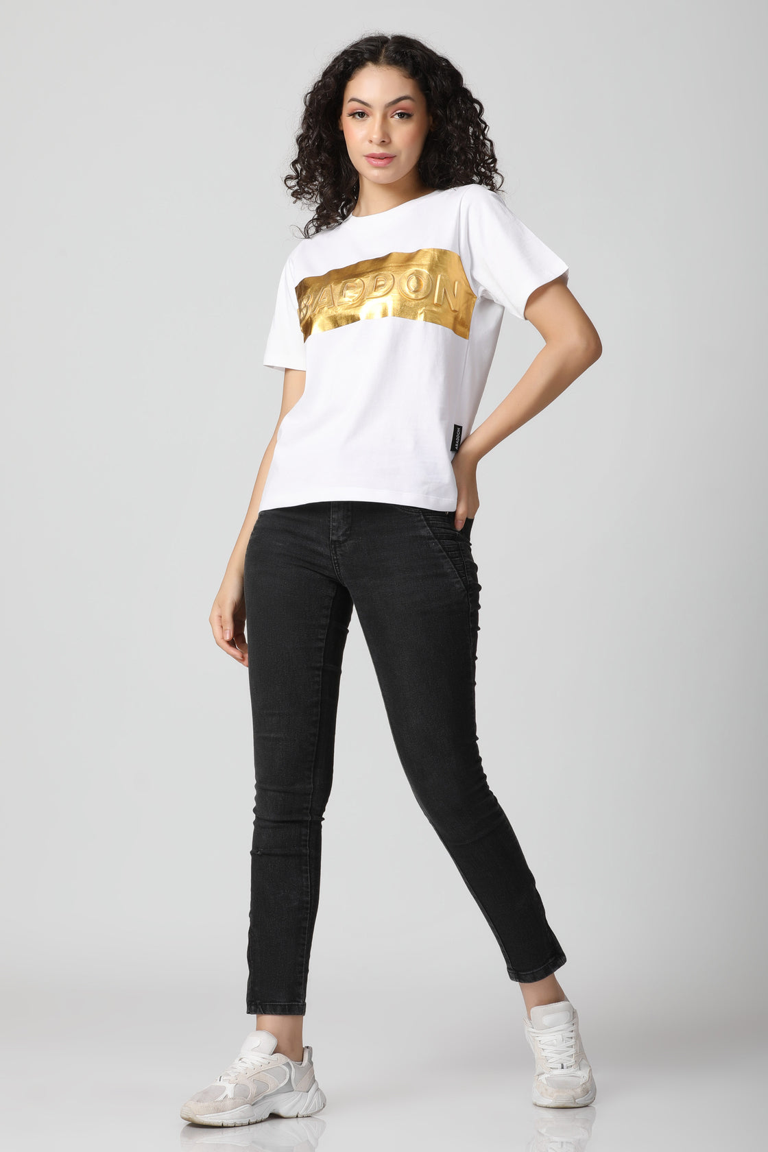 Luxurious 5D Emboss Gold Foil print T-Shirt