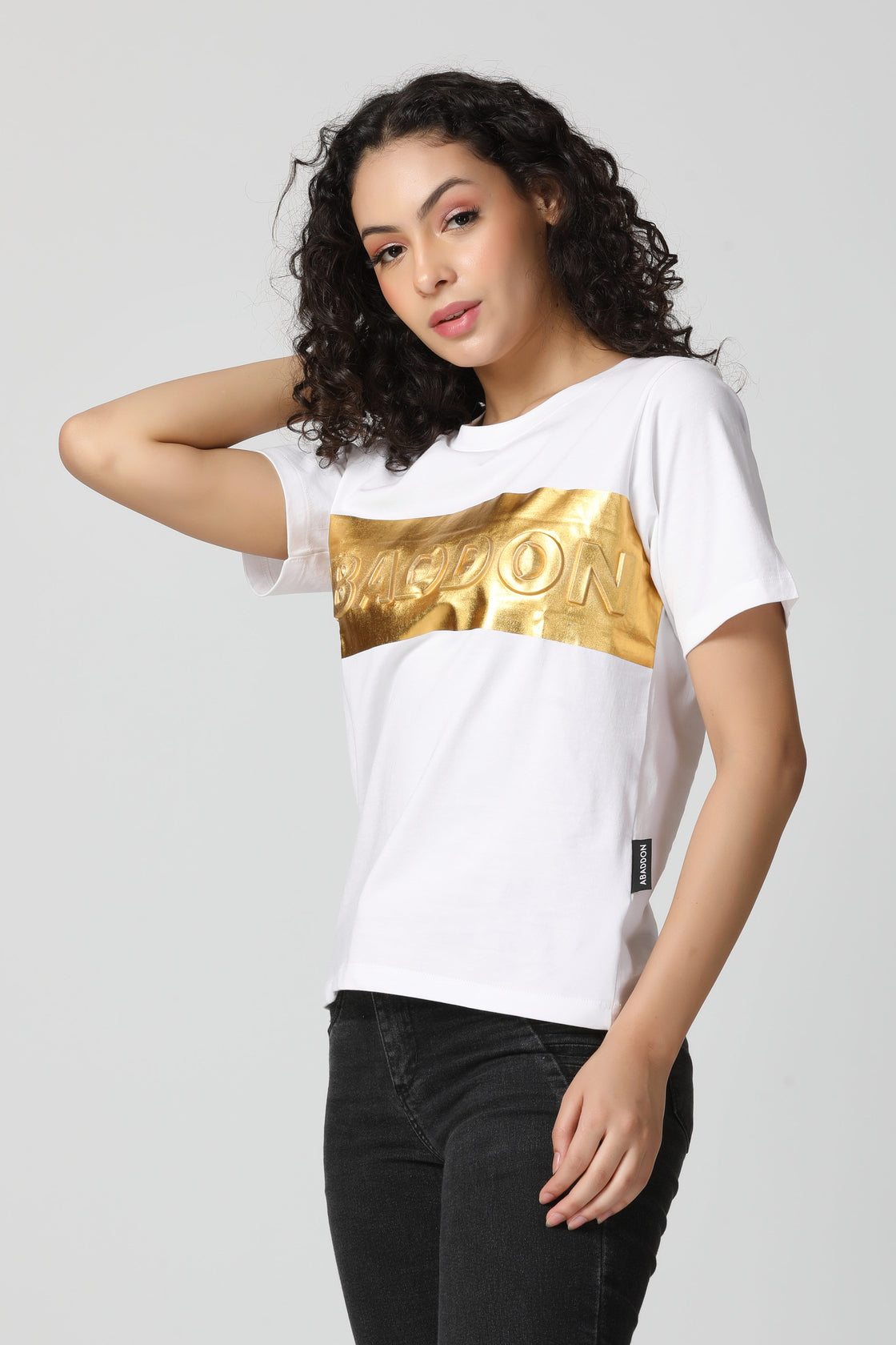 Luxurious 5D Emboss Gold Foil print T-Shirt
