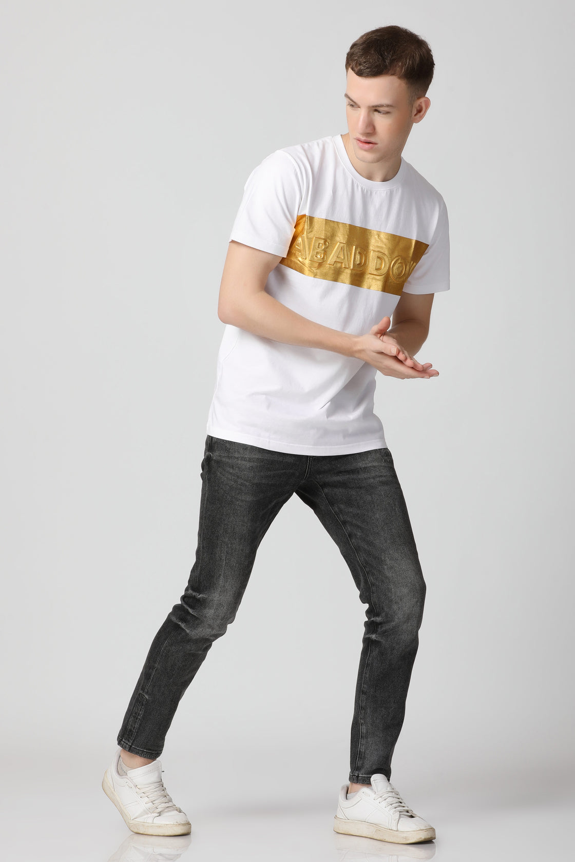 Luxurious 5D Emboss Gold Foil print T-Shirt