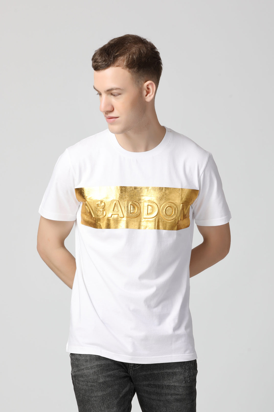 Luxurious 5D Emboss Gold Foil print T-Shirt