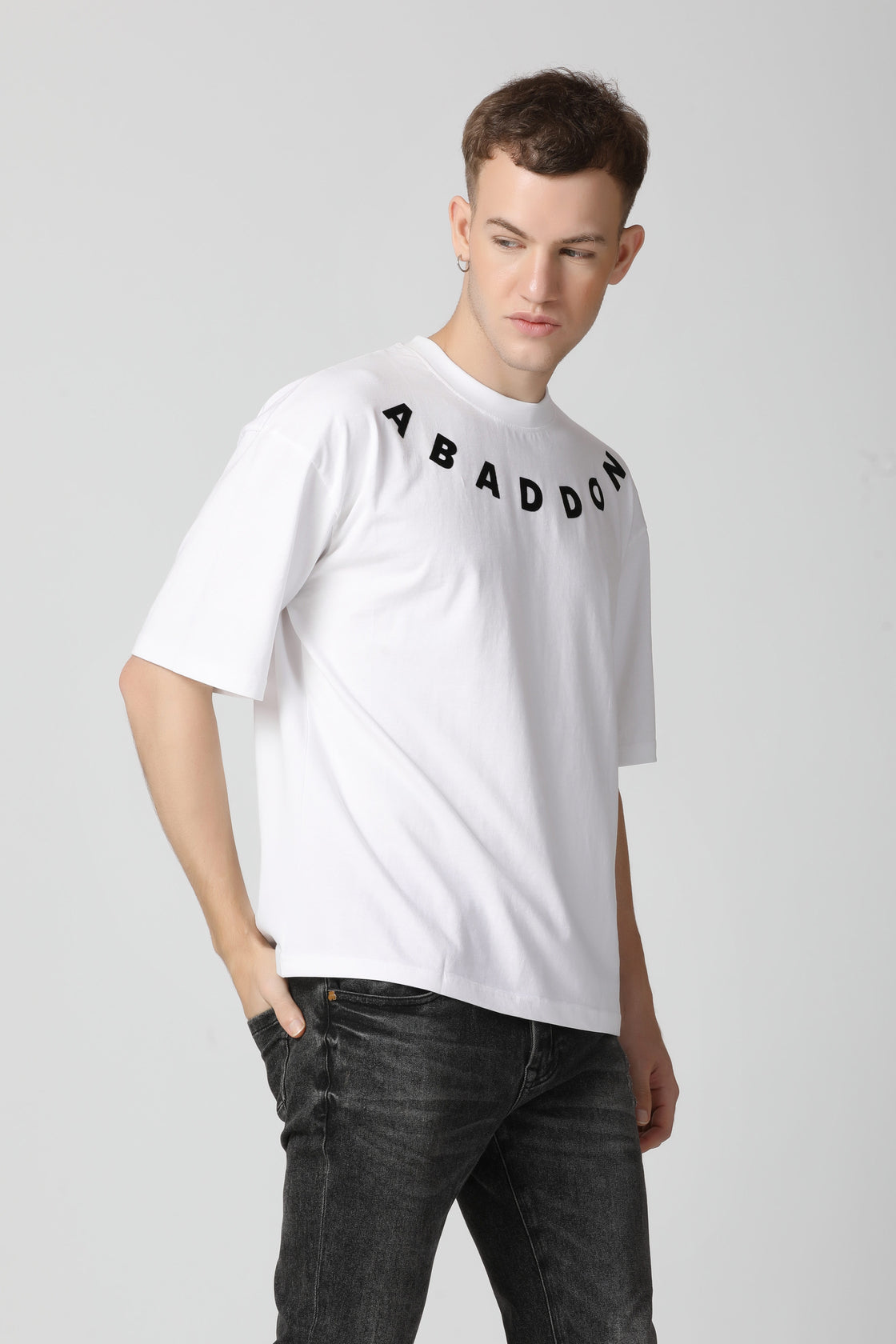 Flocked Drop Shoulder T-Shirt