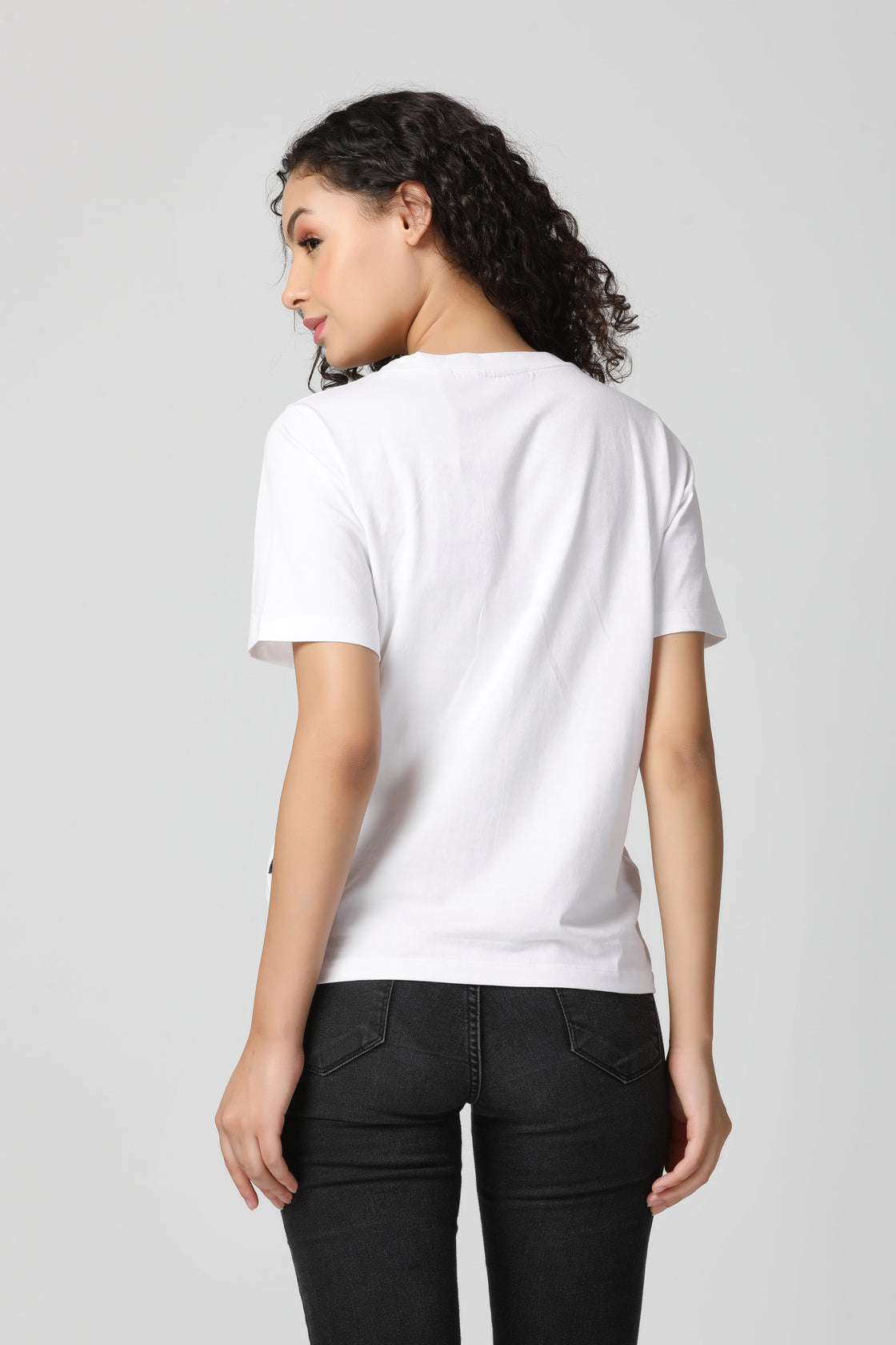 Ultra Luxury Gun Metal-Silver Crystal Diamond T-Shirt