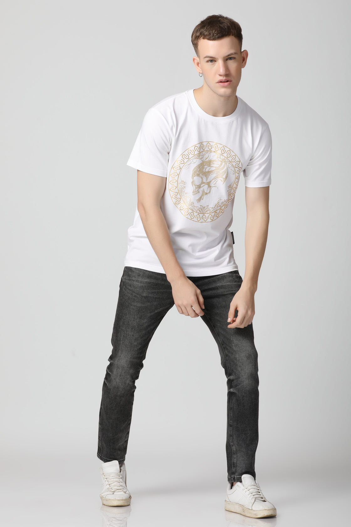 Metallic Gold Foil Signature Coin T-Shirt