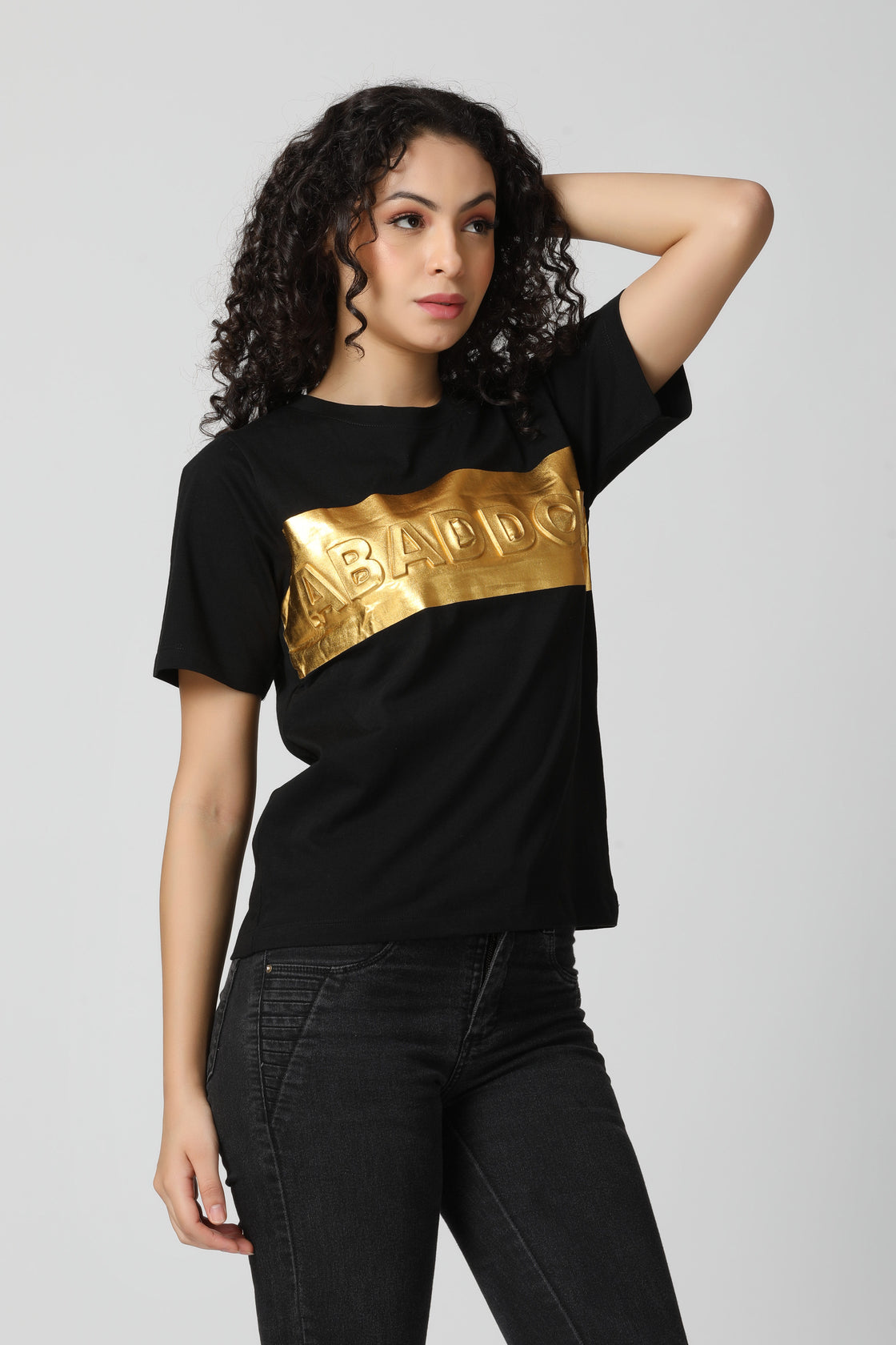 Luxurious 5D Emboss Gold Foil print T-Shirt