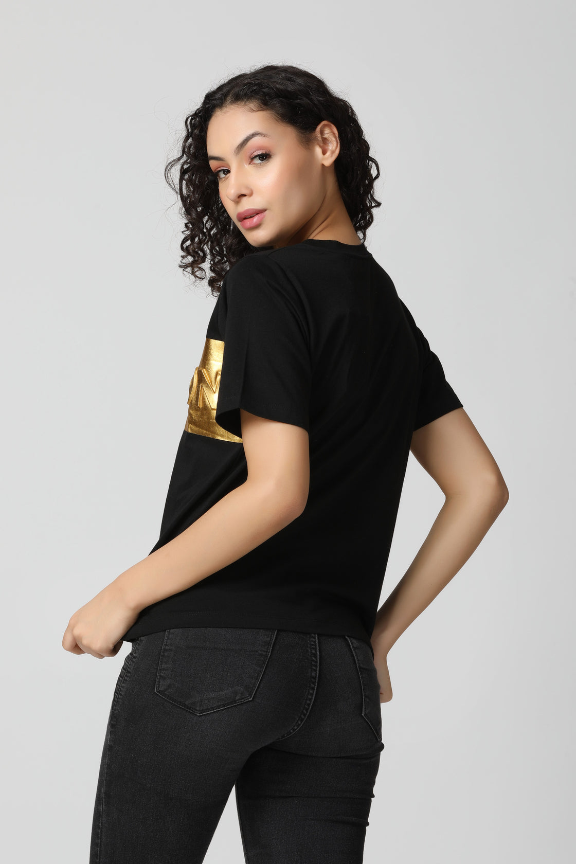 Luxurious 5D Emboss Gold Foil print T-Shirt