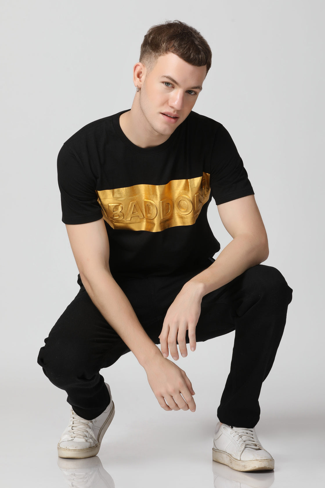 Luxurious 5D Emboss Gold Foil print T-Shirt