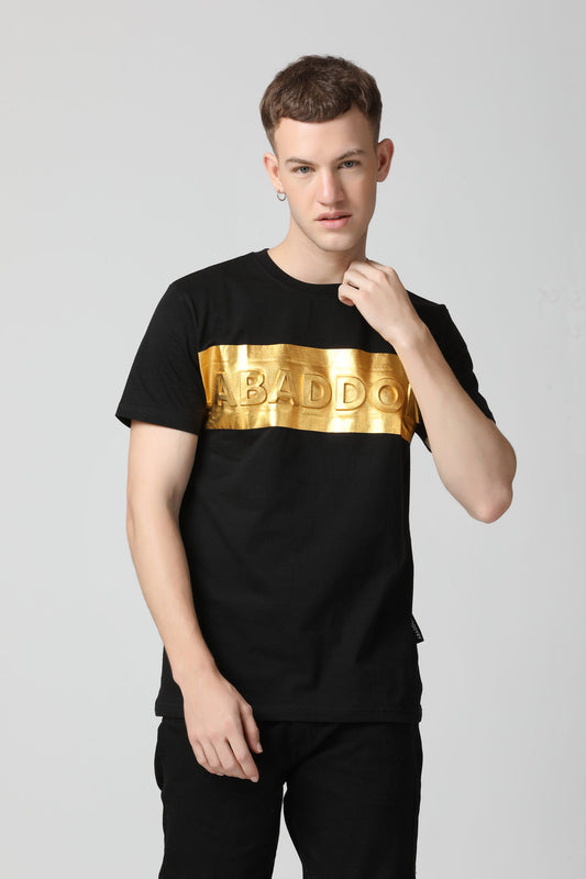 Luxurious 5D Emboss Gold Foil print T-Shirt