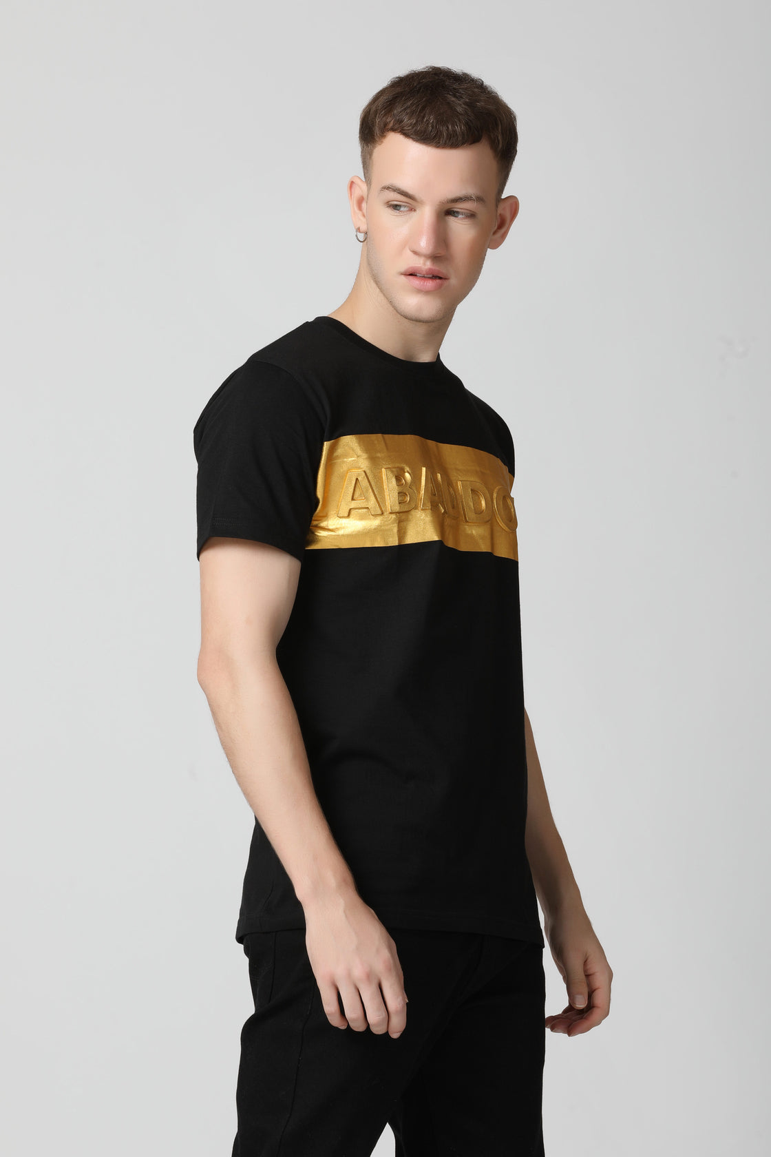 Luxurious 5D Emboss Gold Foil print T-Shirt