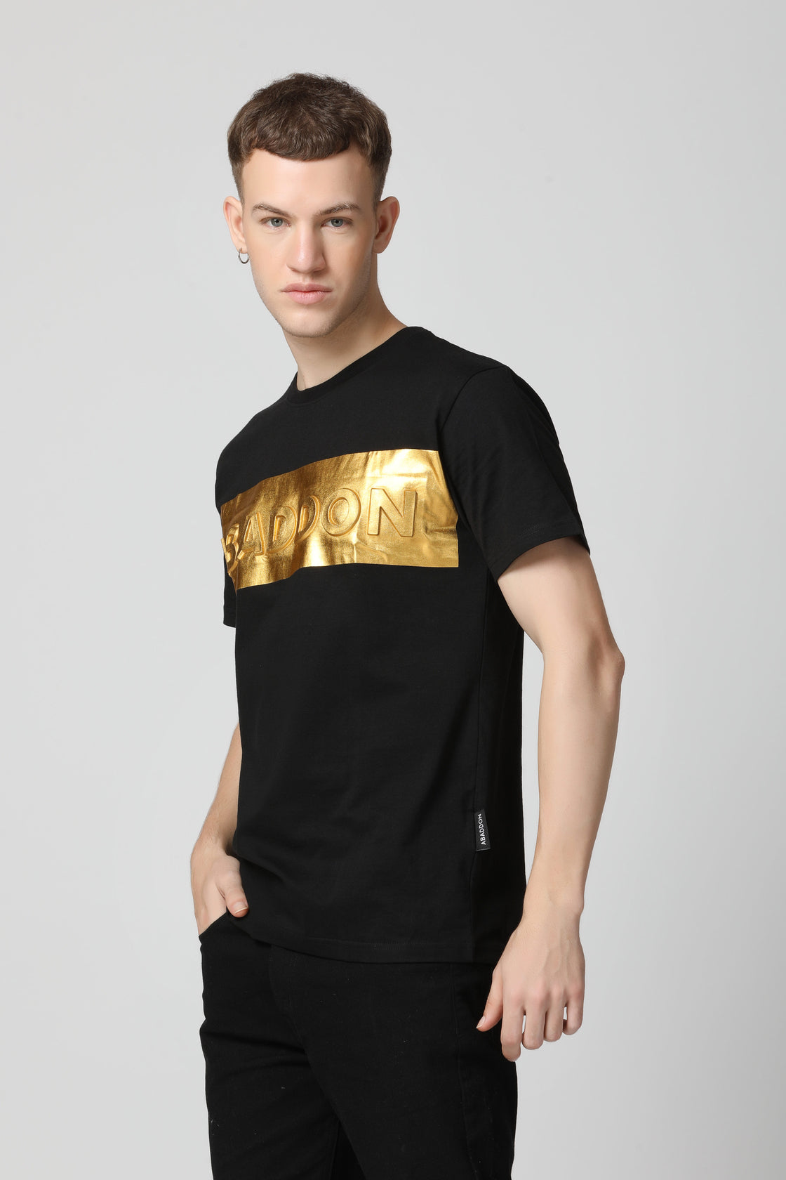 Luxurious 5D Emboss Gold Foil print T-Shirt