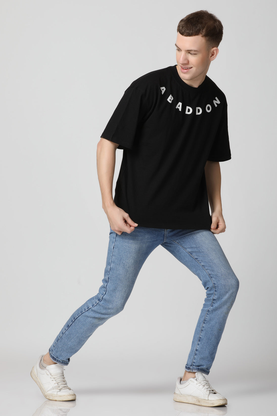 Flocked Drop Shoulder T-Shirt