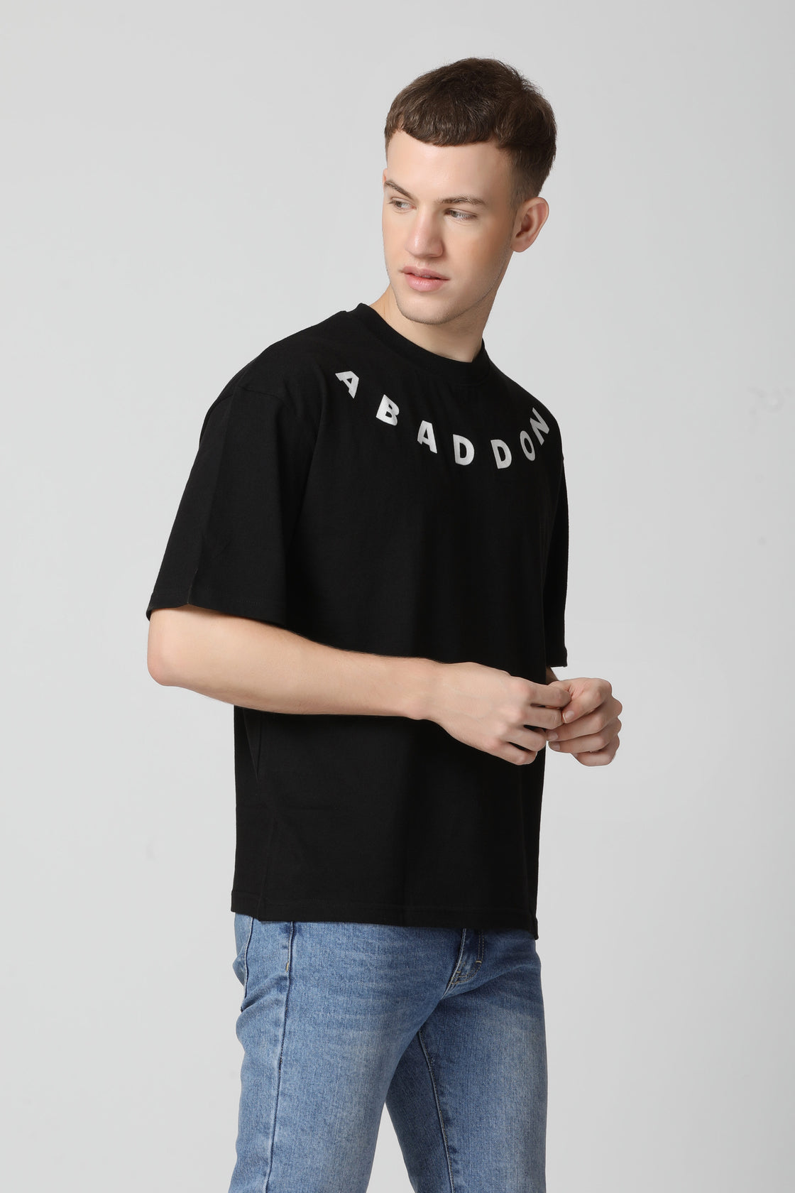 Flocked Drop Shoulder T-Shirt