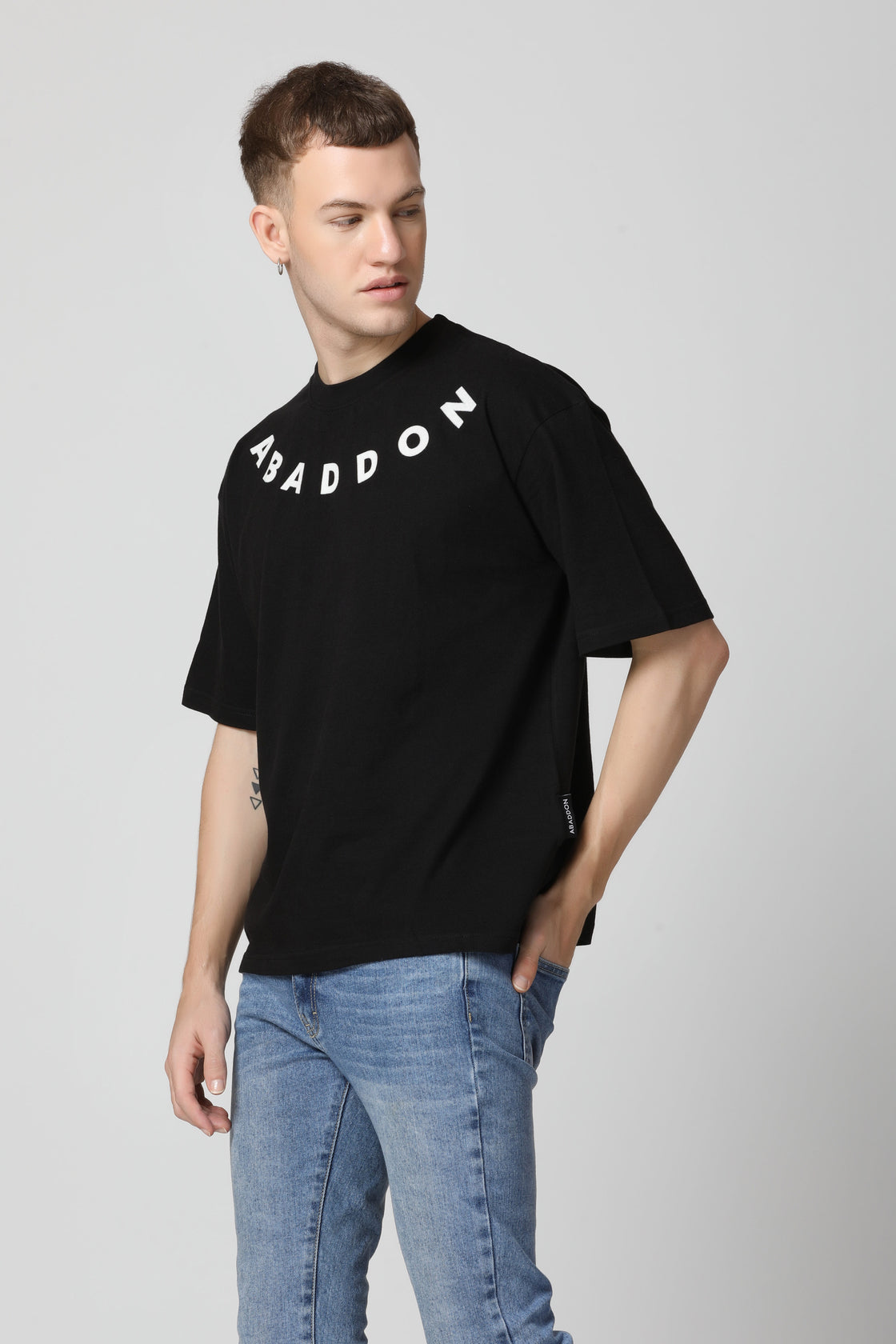 Flocked Drop Shoulder T-Shirt