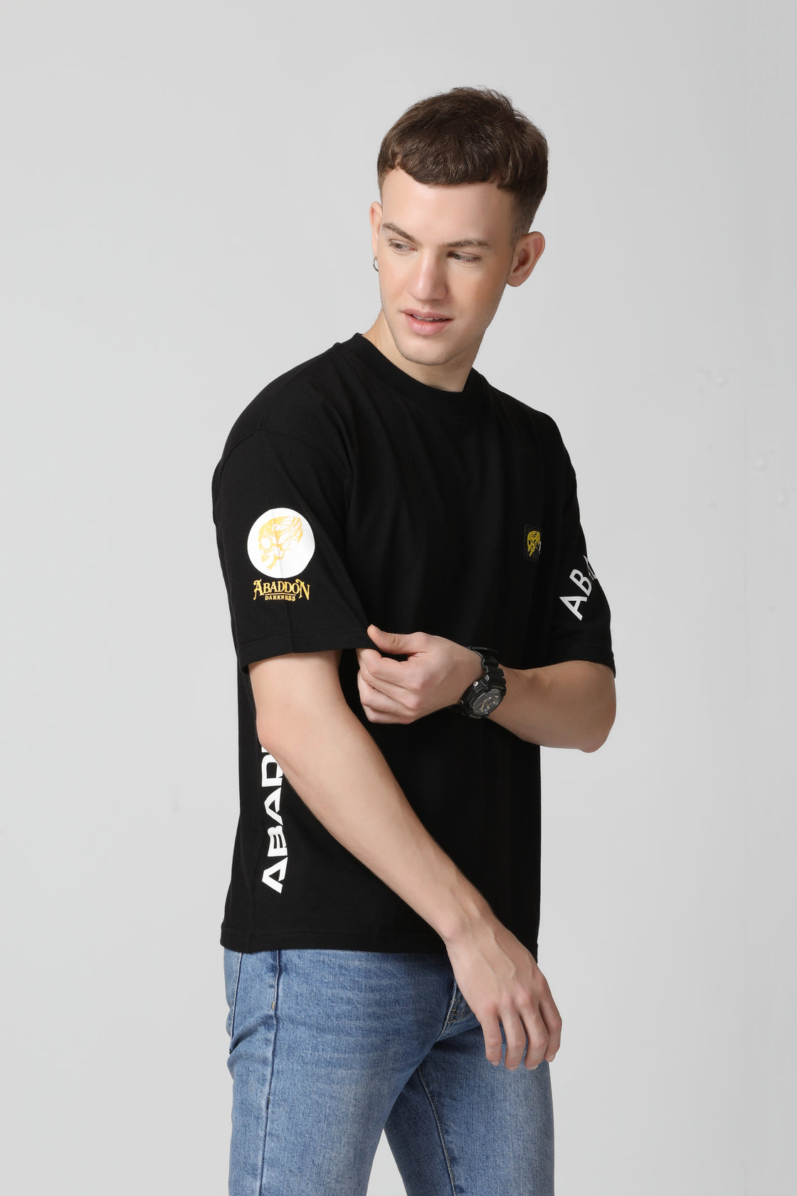 Darkness Non-Pvc Print with Rubber Batch T-Shirt