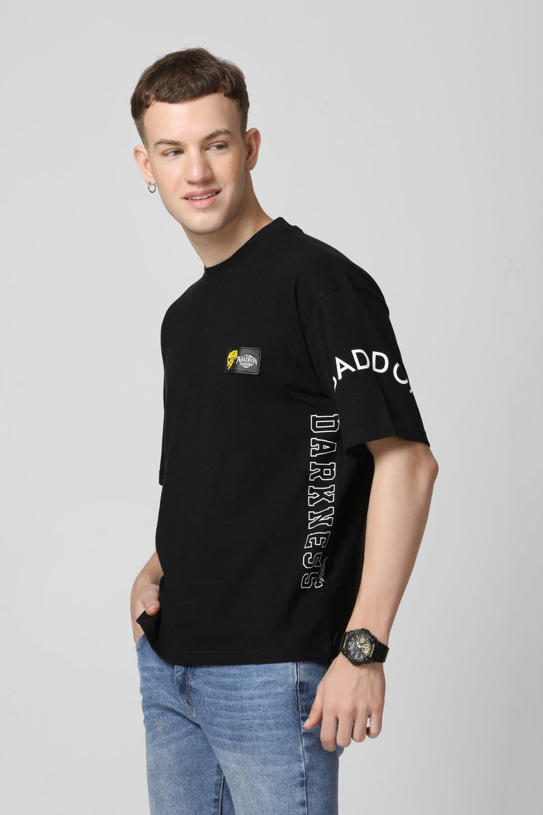 Darkness Non-Pvc Print with Rubber Batch T-Shirt