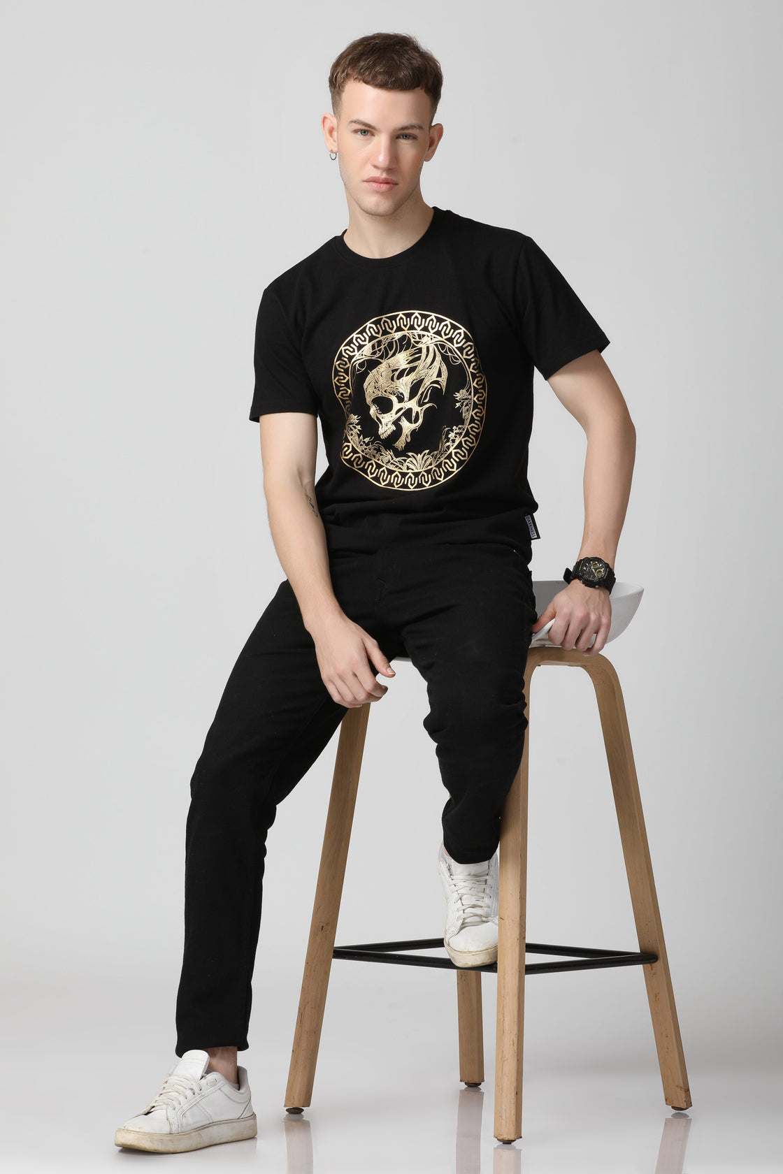 Metallic Gold Foil Signature Coin T-Shirt
