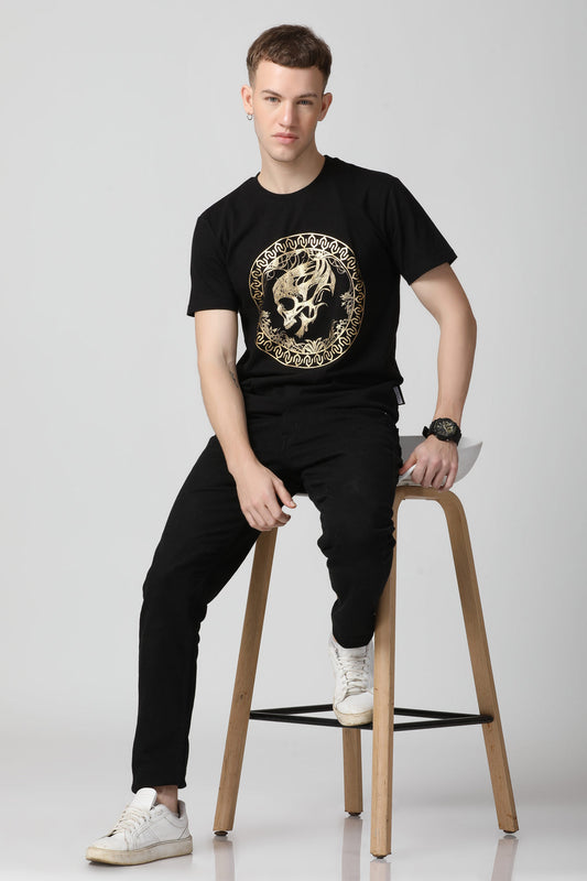 Metallic Gold Foil Signature Coin T-Shirt