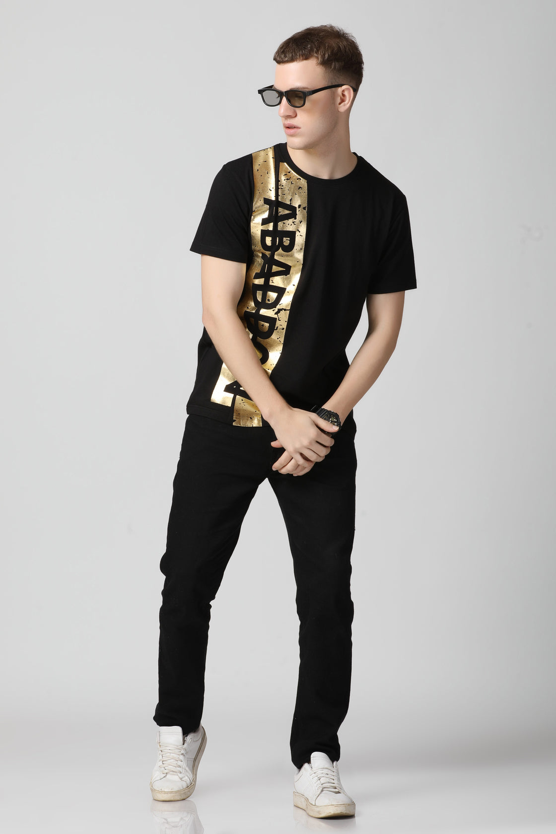Luxury Gold Foil Panelled T-Shirt