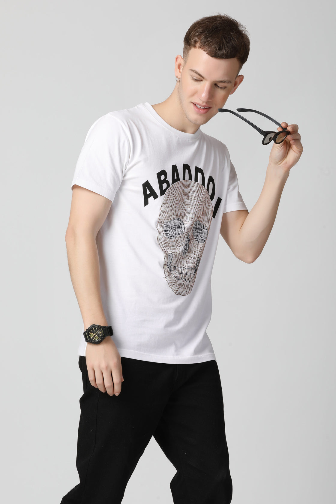 Iconic Golden Skull Crystal Diamond T-Shirt