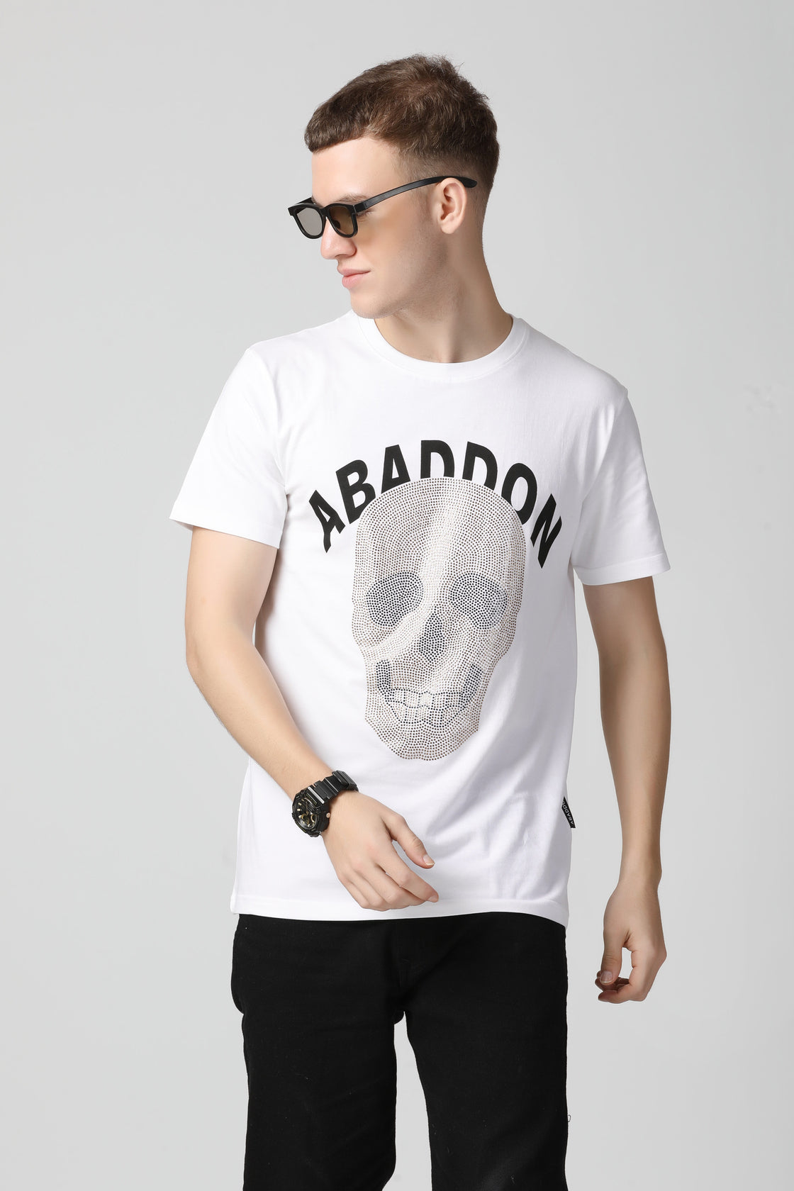 Iconic Golden Skull Crystal Diamond T-Shirt