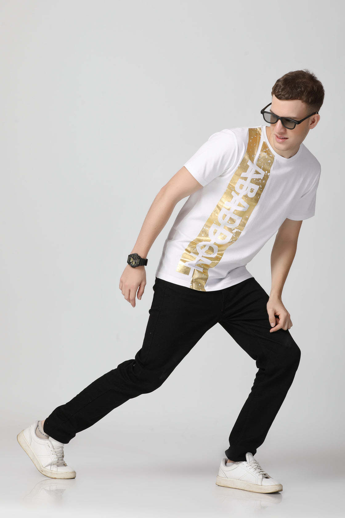 Luxury Gold Foil Panelled T-Shirt