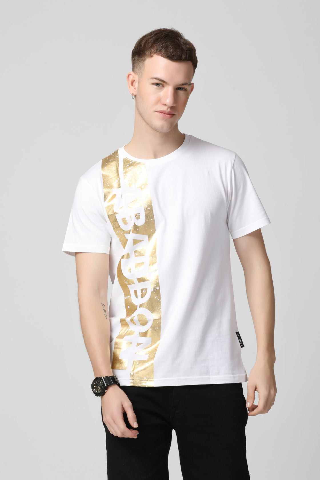 Luxury Gold Foil Panelled T-Shirt