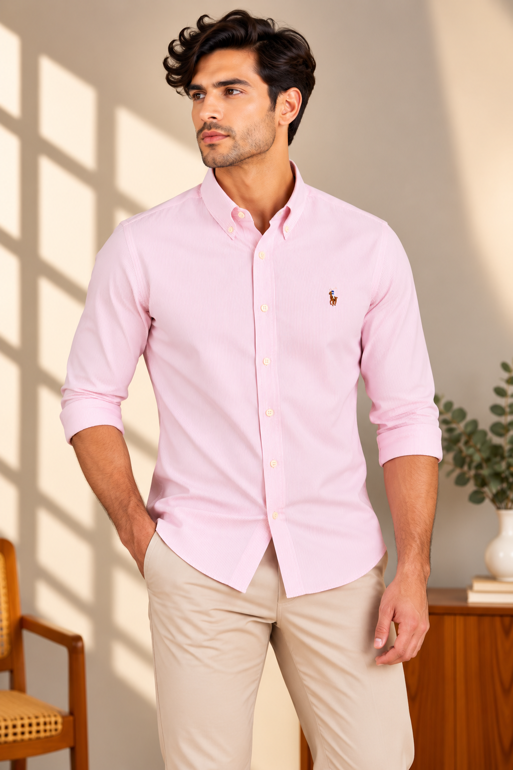 Pink Stripes oxford shirt (Pencil)
