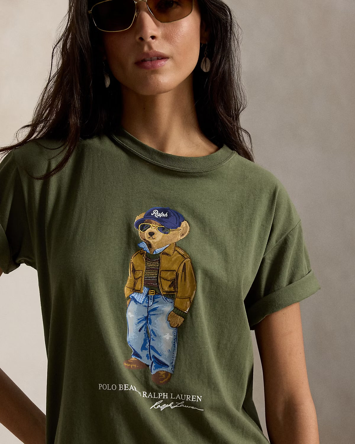 Women TEDDY BEAR T-SHIRT OLIVE 2