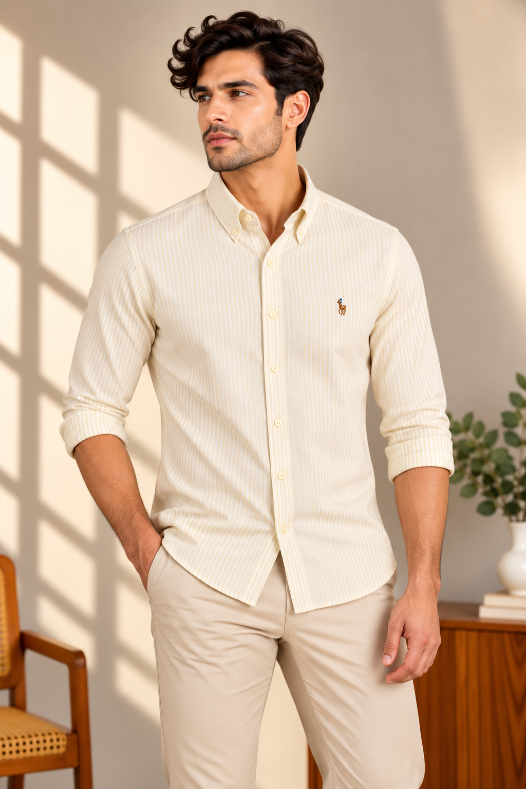 Yellow Stripes oxford shirt