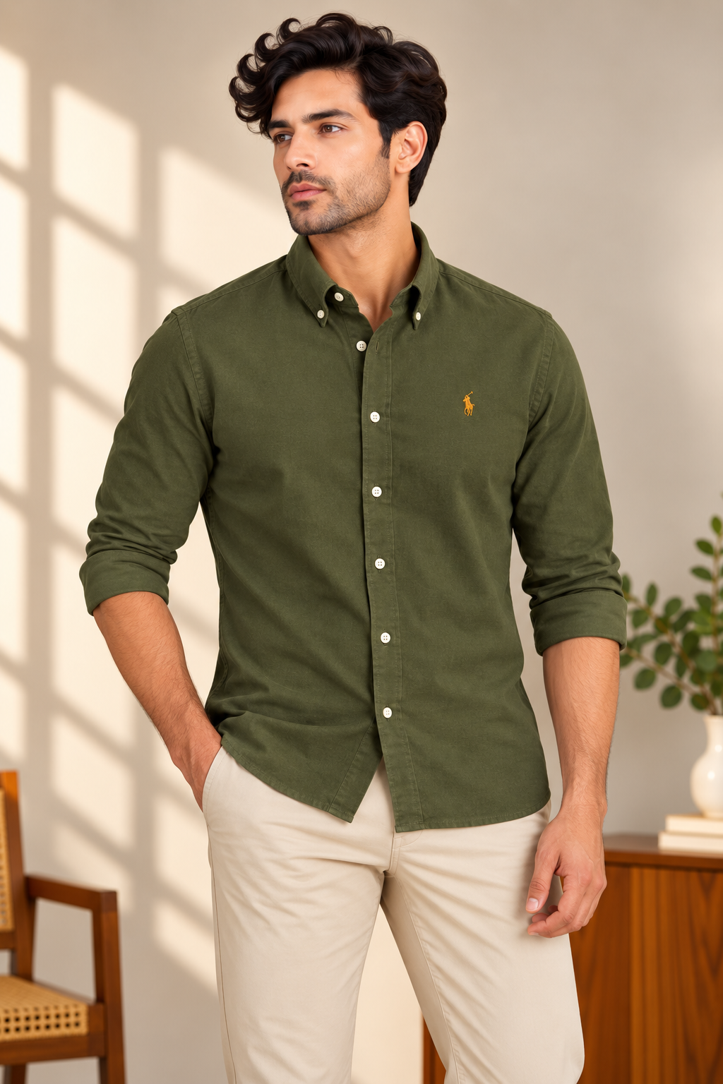 ABD Olive LINEN Shirt