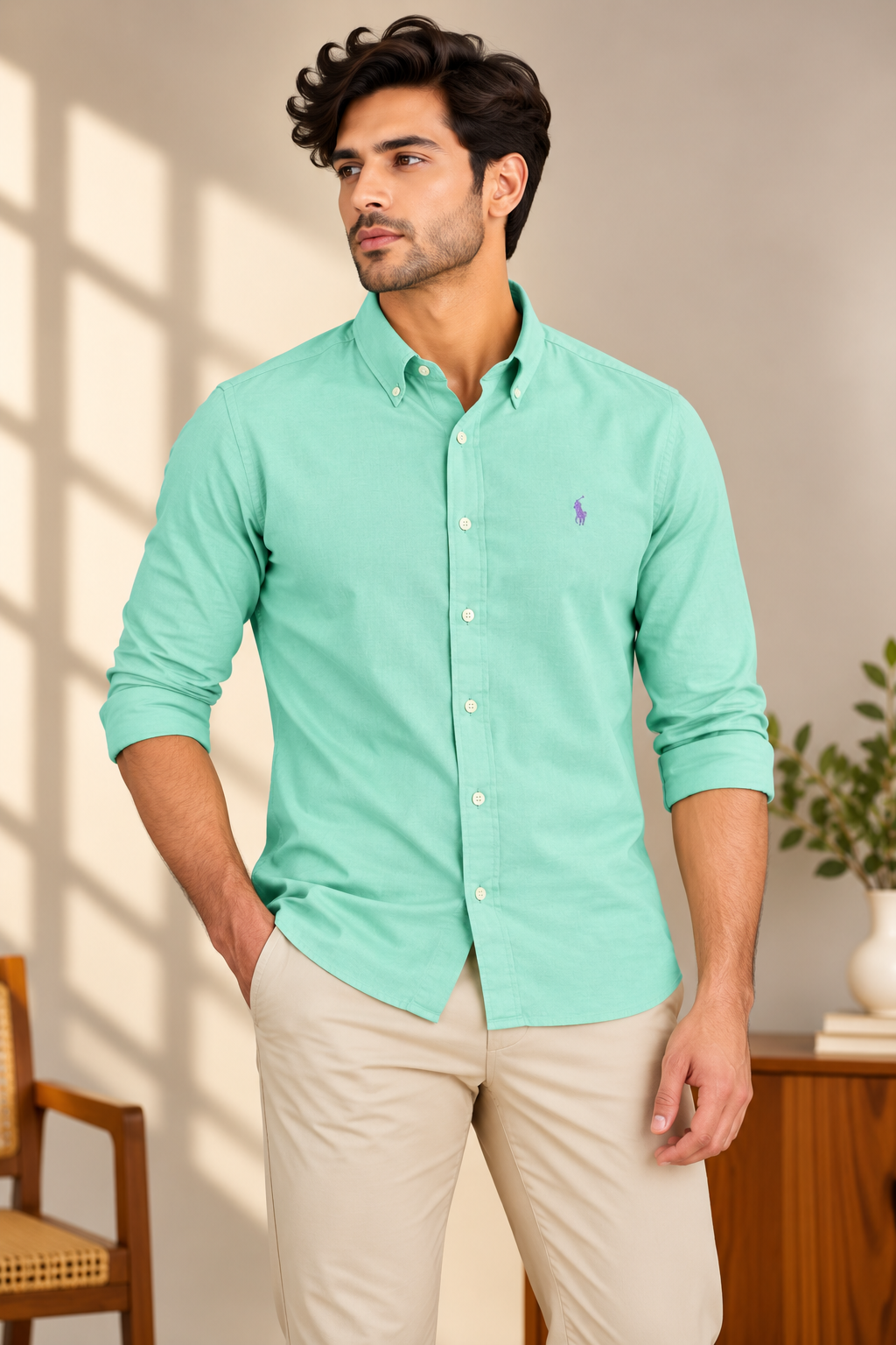 ABD Sea Green LINEN Shirt