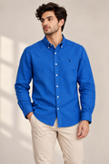 ABD Royale Blue LINEN Shirt
