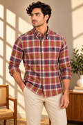 RL Madras cotton purple checks (super soft)