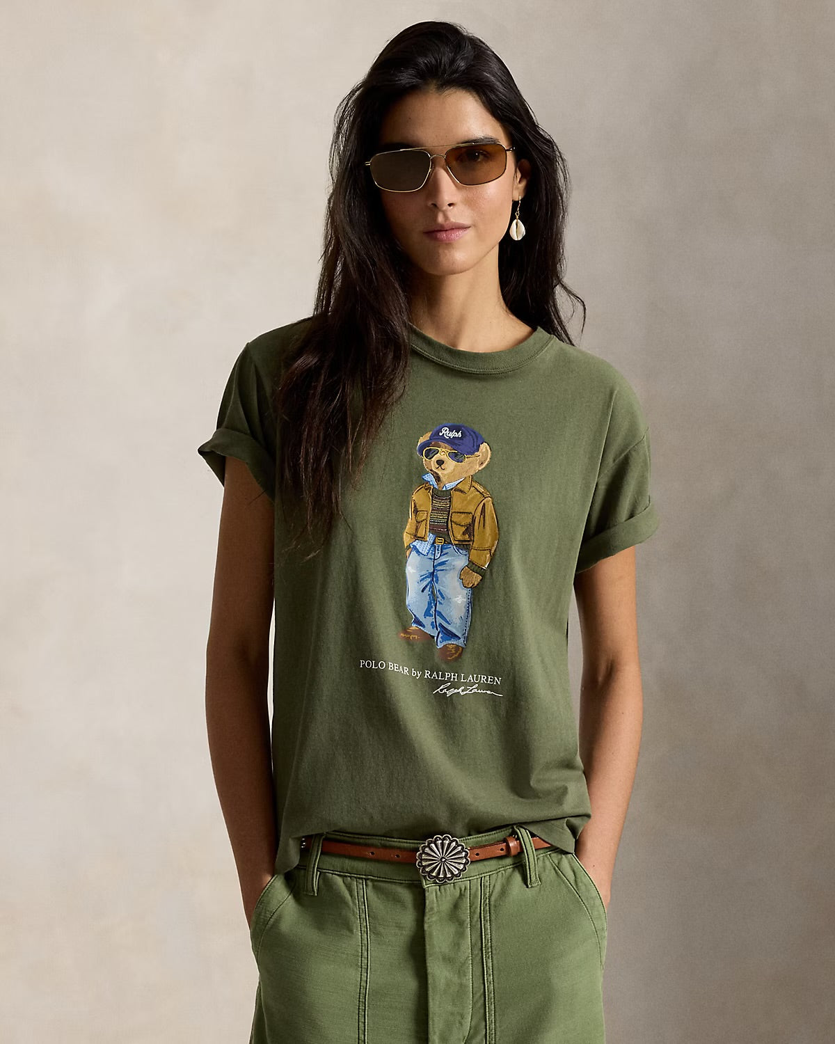 Women TEDDY BEAR T-SHIRT OLIVE 2