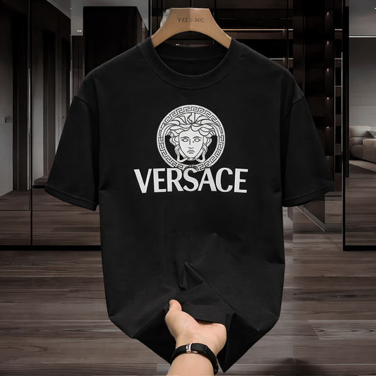 Versace Black Tshirt (White Print)