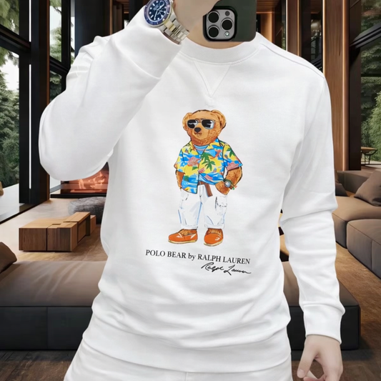 Rare Collection RL Fleece Sweatshirt (White Teddy Printed)